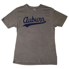 grey Auburn script baseball t-shirt